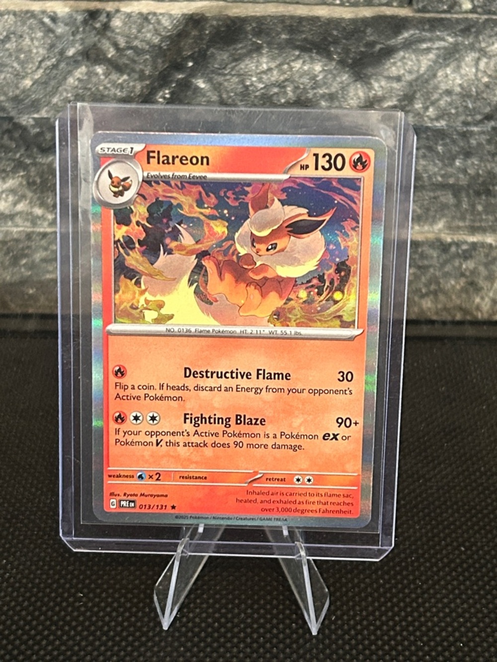 Pokemon‎ Flareon 013//131 Holo from Prismatic Evolutions Set M/NM